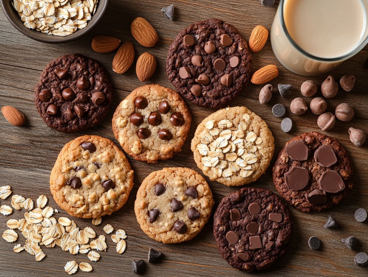 An assortment of delicious plant-based cookies that can be made from traditional recipes.