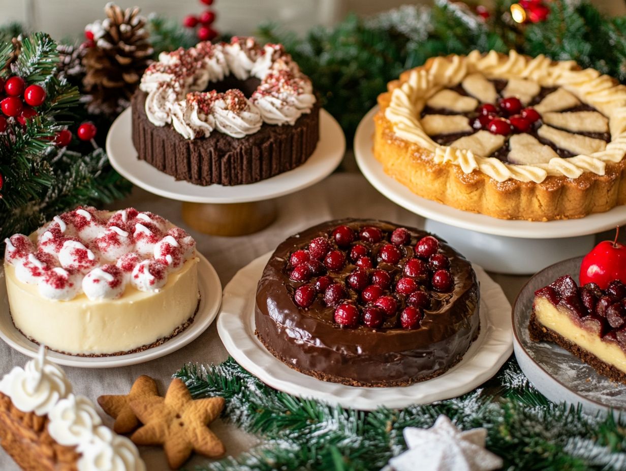 Delicious examples of holiday desserts incorporating seasonal flavors.