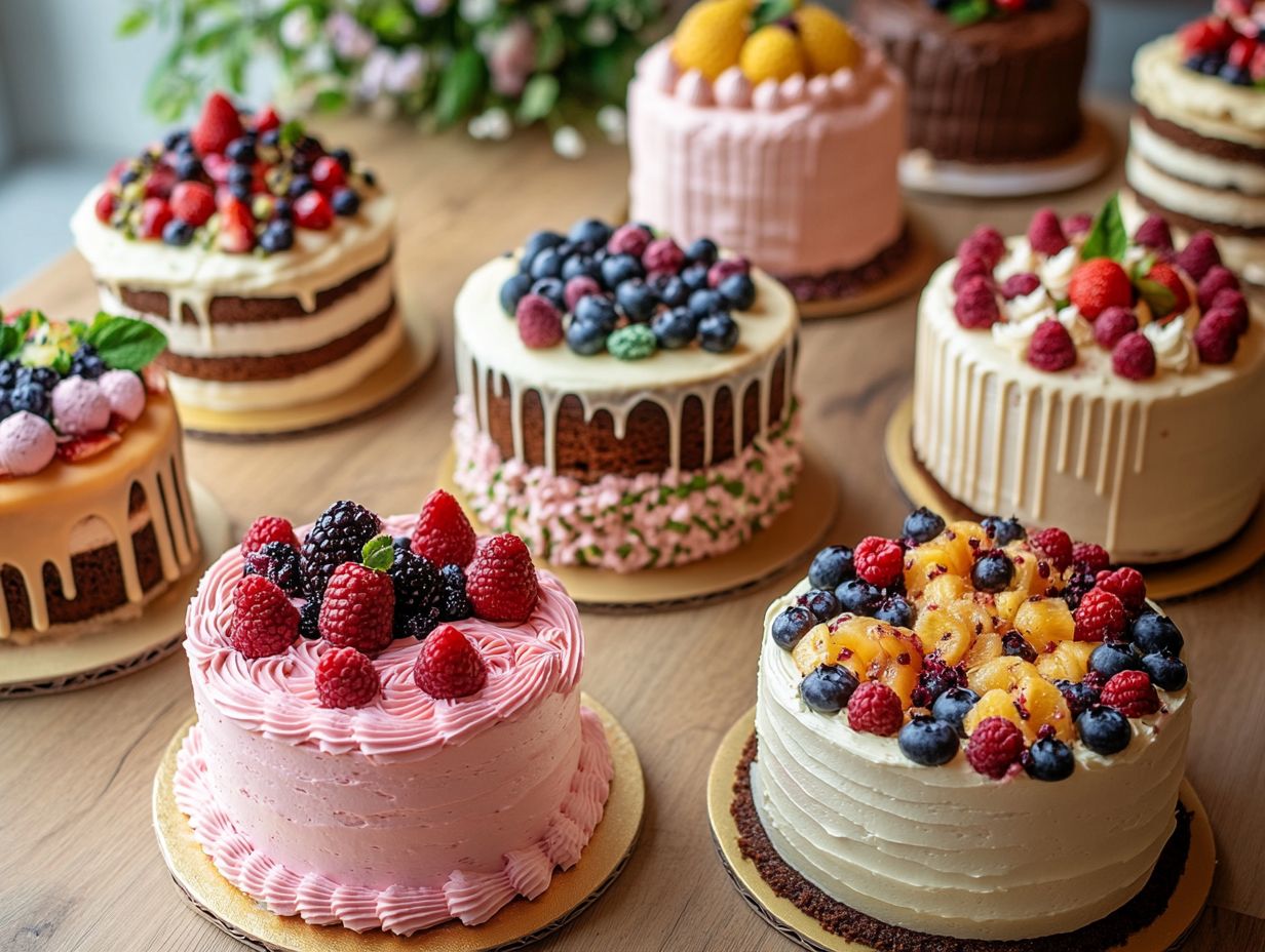 Delicious vegan cakes ready for delivery