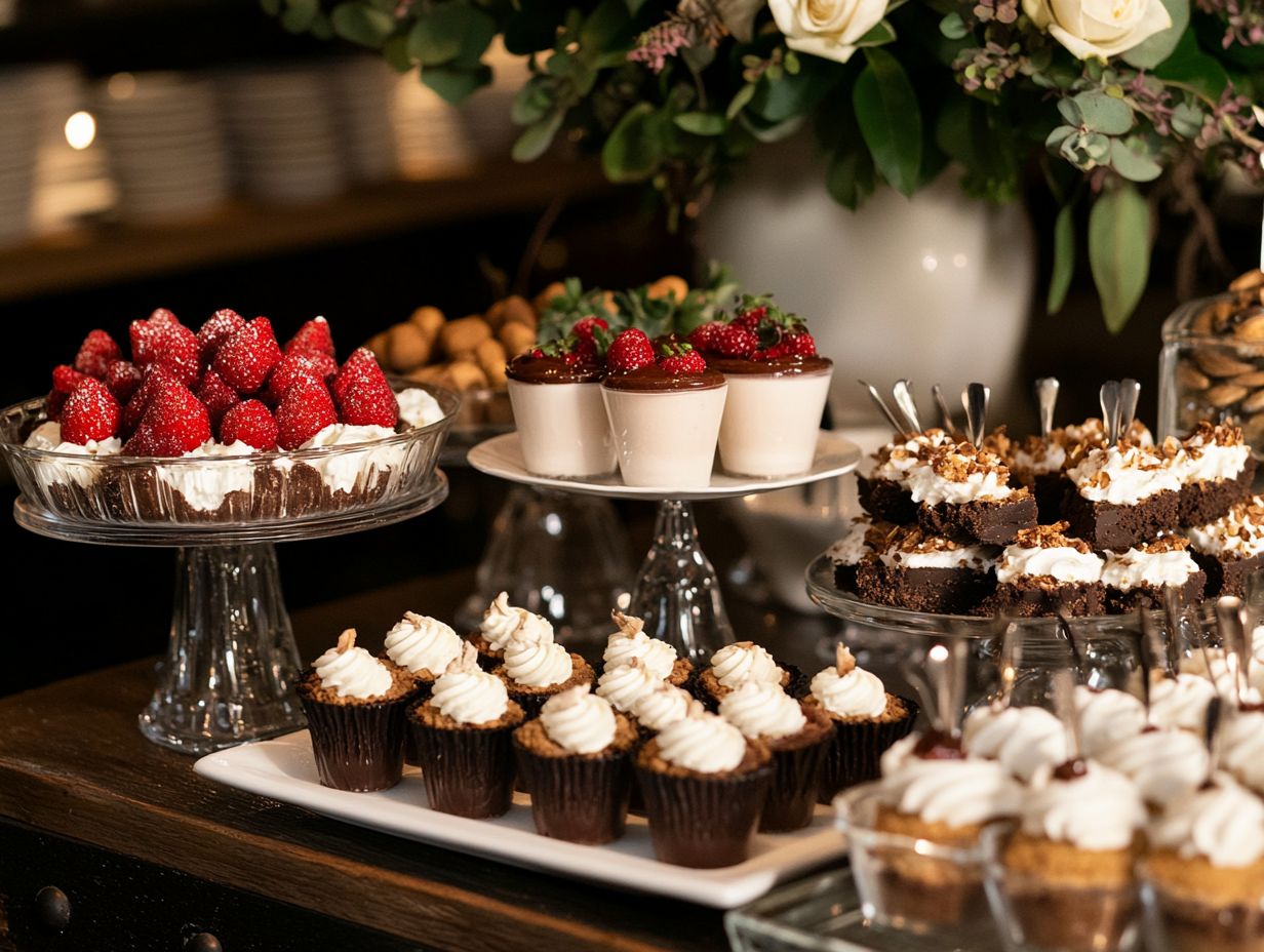 Assorted gluten-free desserts including cookies and cakes