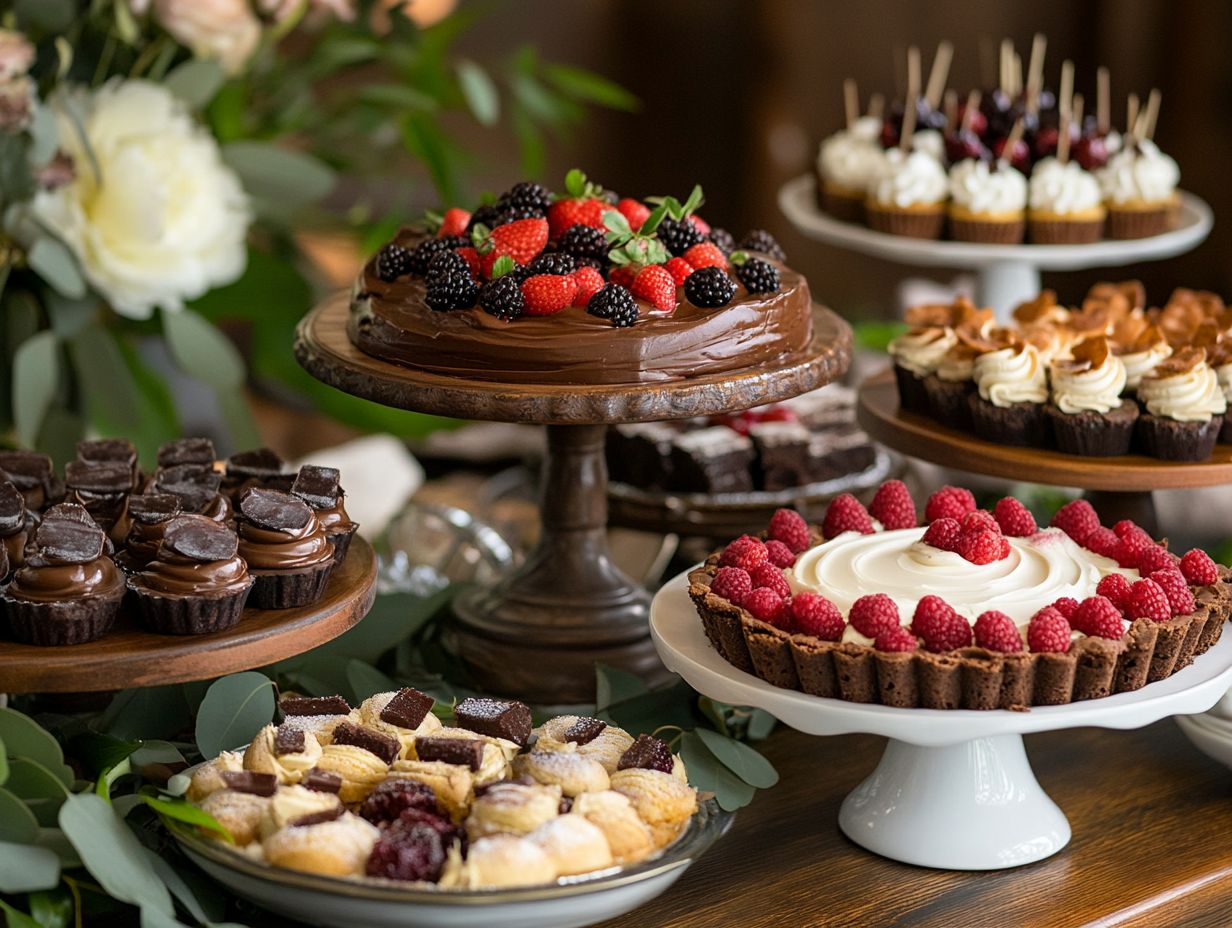 A variety of gluten-free desserts on a table