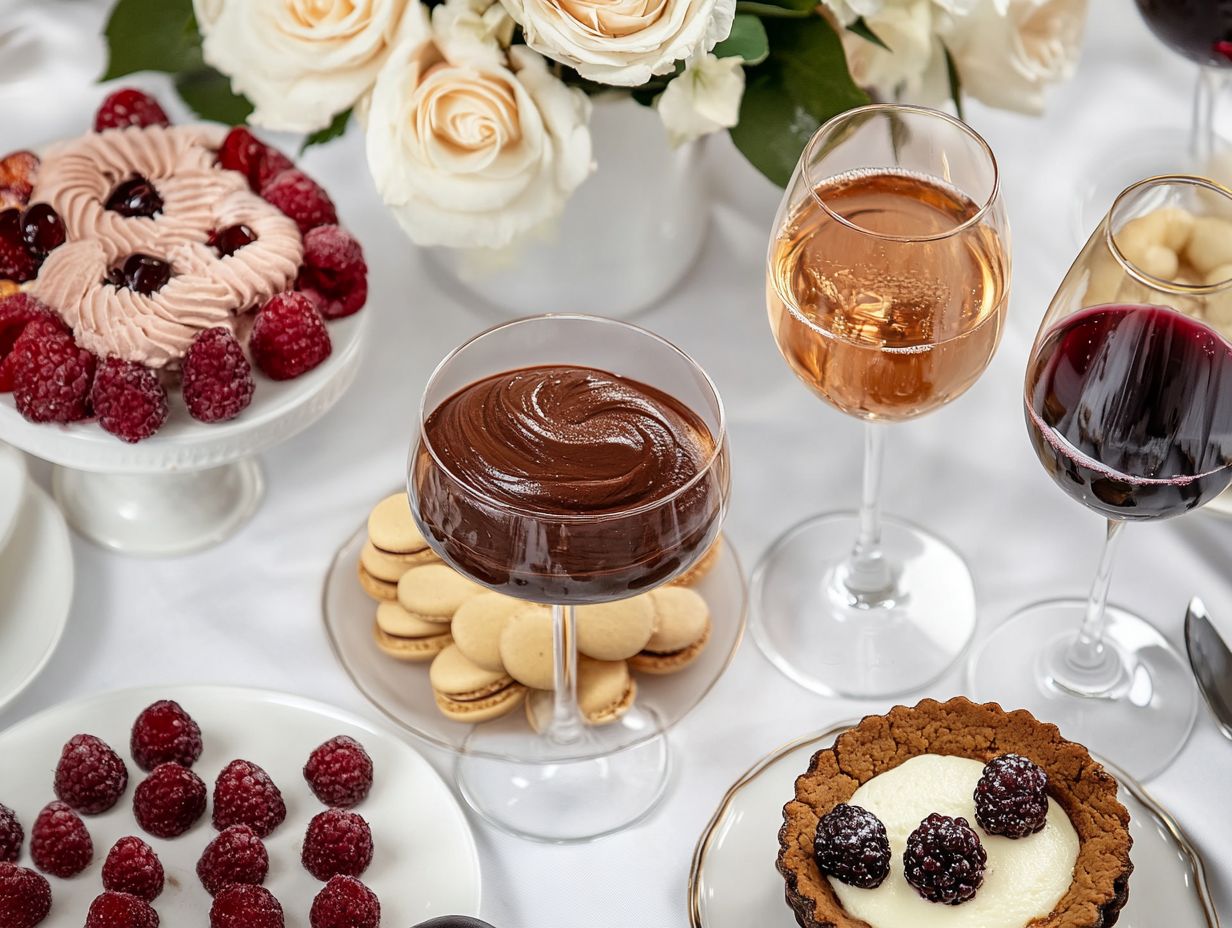 A collection of gluten-free dessert pairings with wine.