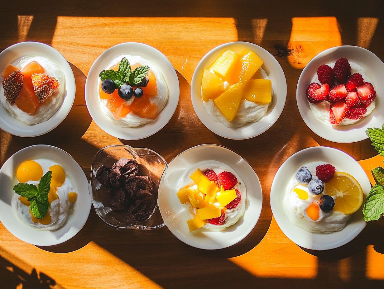 An assortment of light summer desserts ready for serving