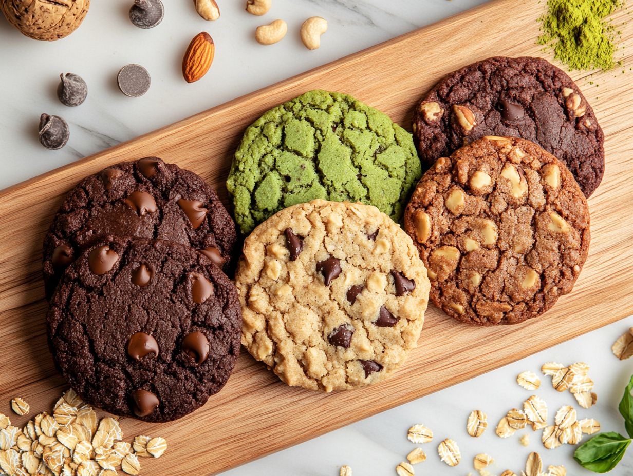 Image showing various plant-based cookies in a decorative setup.