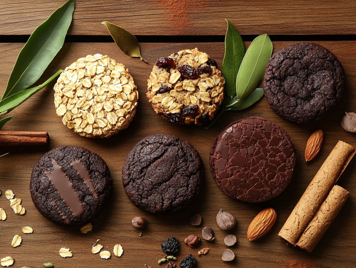 An assortment of plant-based cookies