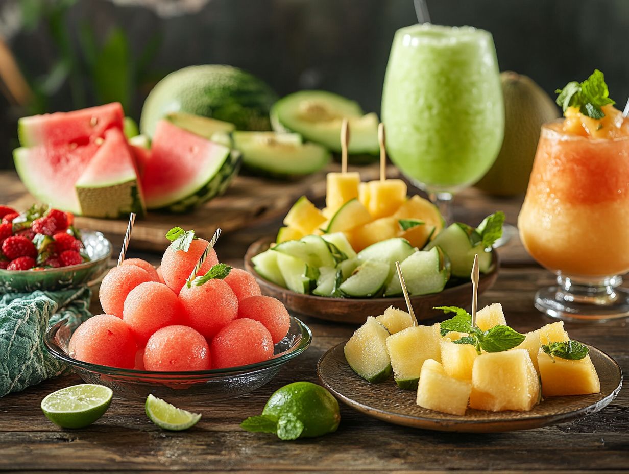 A collection of refreshing melon dishes