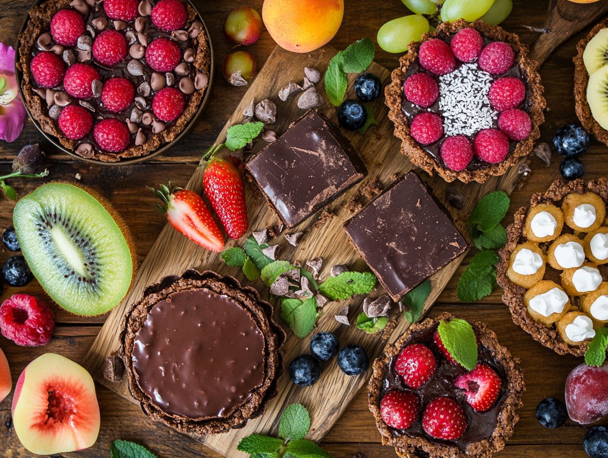 A colorful assortment of raw desserts highlighting their nutritional benefits.