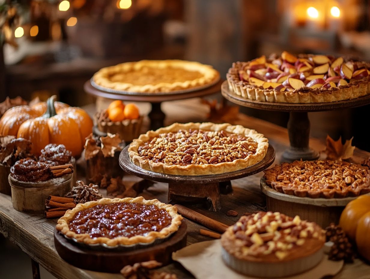 Autumn desserts on a wooden table