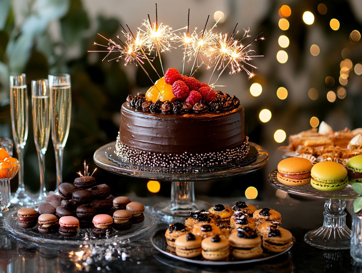 Image showcasing key dessert ideas for New Year's Eve celebrations