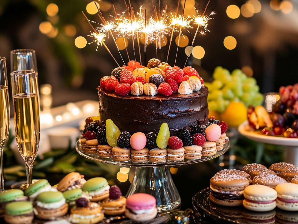 What are some classic celebratory desserts for New Year's Eve?