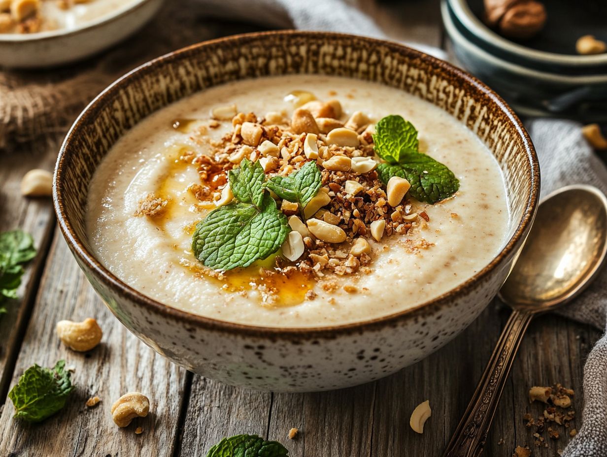 Creamy Cashew Pudding in a Glass with Toppings