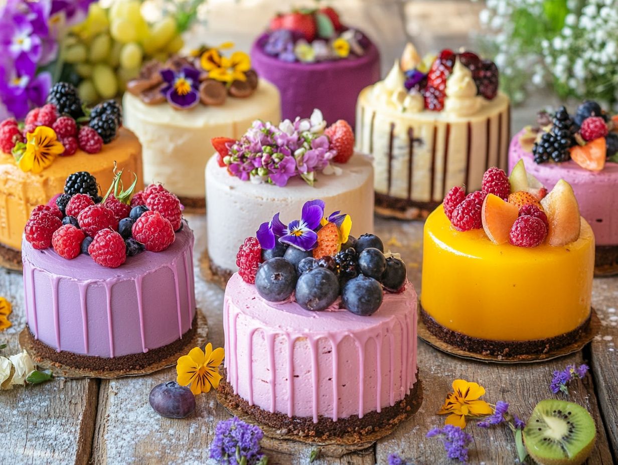 Delicious dairy-free vegan cakes on a decorative platter