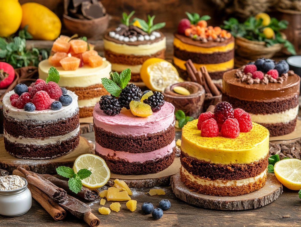 A beautifully decorated vegan cake highlighting key ingredients.