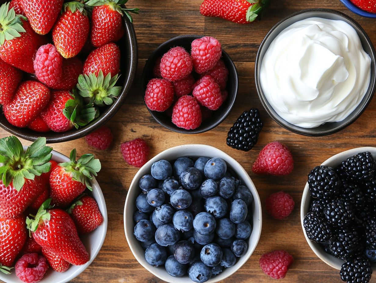 A variety of ripe berries ready for dessert recipes