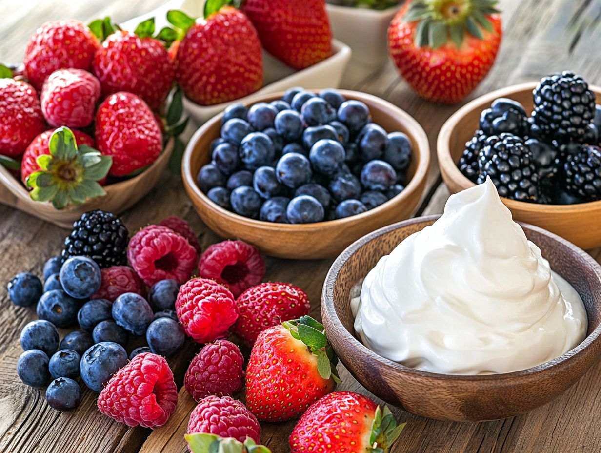 A colorful assortment of berries showcasing their vibrancy and appeal in desserts.