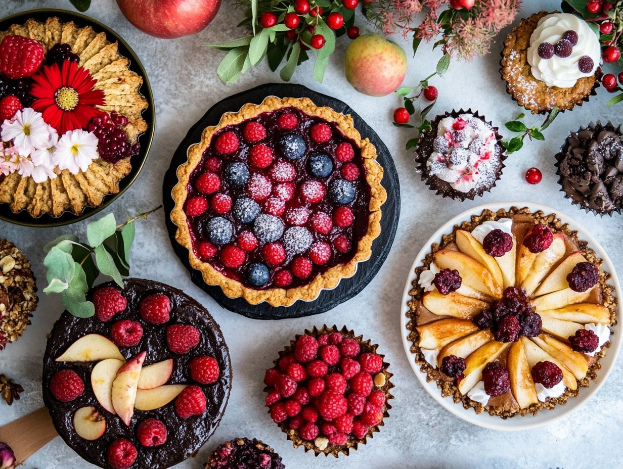 A delicious gluten-free dessert spread, showcasing a variety of options like cakes and cookies.