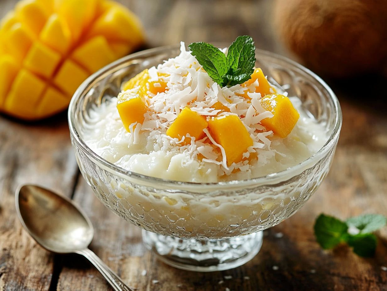 A bowl of Healthy Coconut Tapioca Pudding topped with fresh fruits