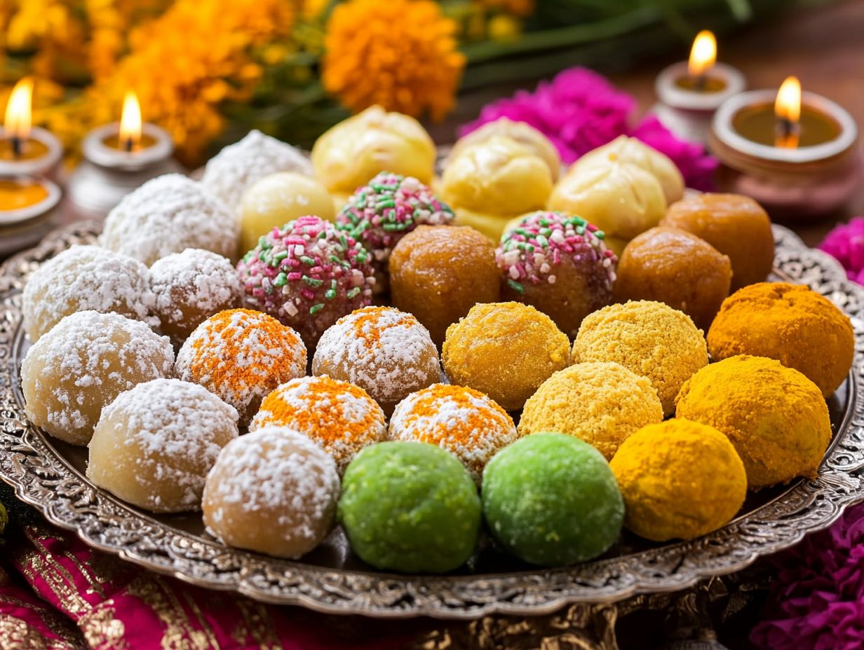 Traditional homemade desserts for Diwali celebration