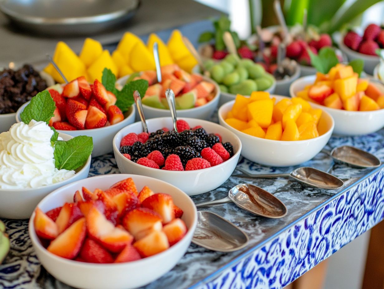 Illustration of a fruit-based dessert bar setup