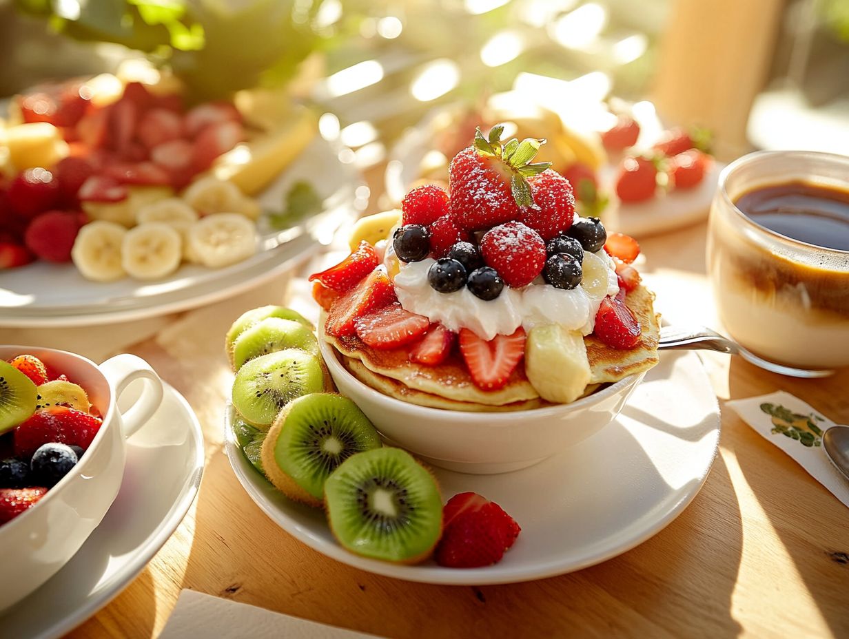 A colorful assortment of fruits for breakfast desserts