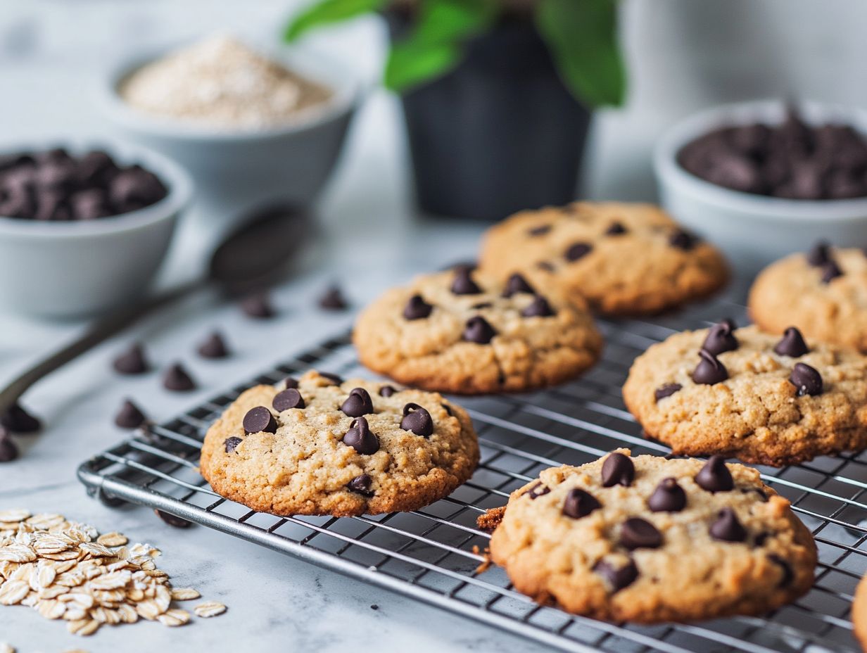 Delicious gluten-free plant-based cookies on a wooden table