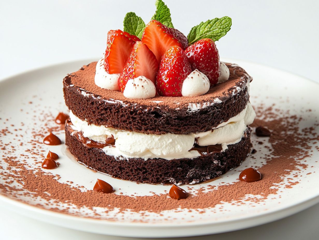 A rich dessert showcasing healthier decadent desserts