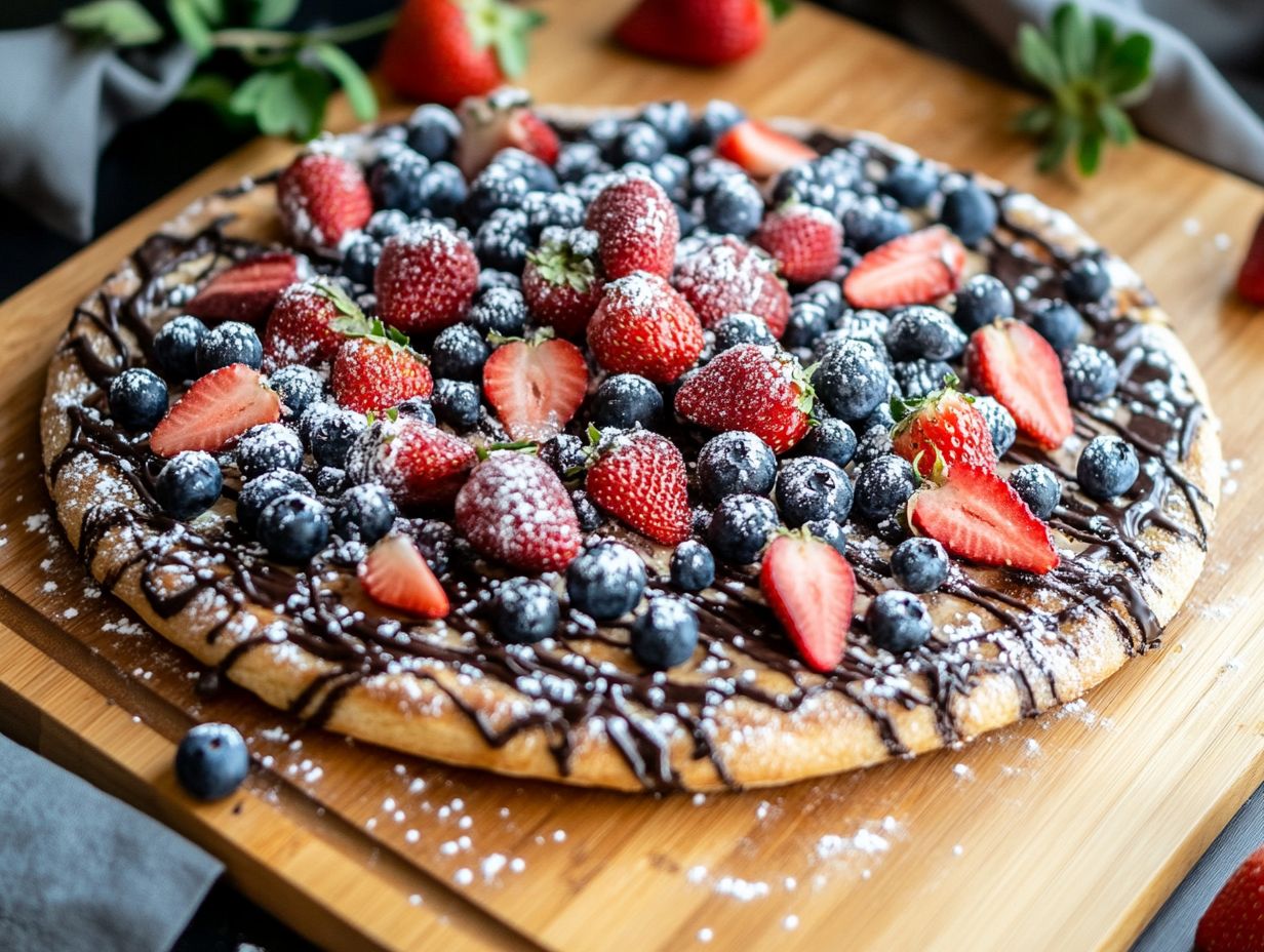 Delicious variations of gluten-free dessert pizza displayed beautifully.