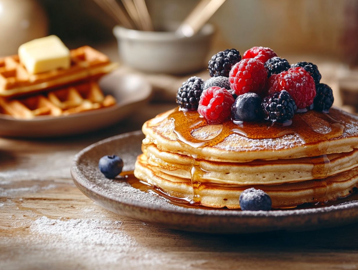 Ingredients for mixing gluten-free pancakes