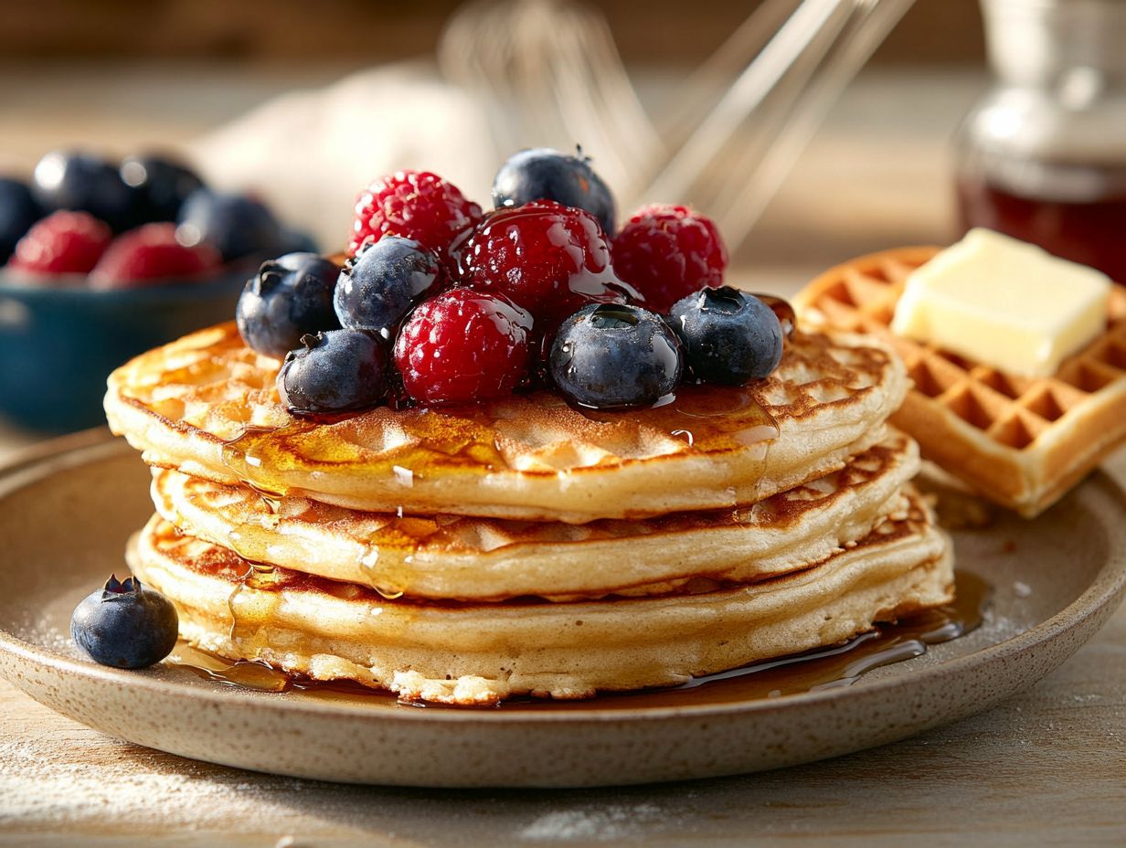 A delicious plate of gluten-free pancakes and waffles