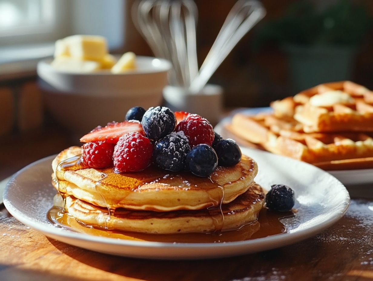 An assortment of gluten-free flour options for pancakes and waffles