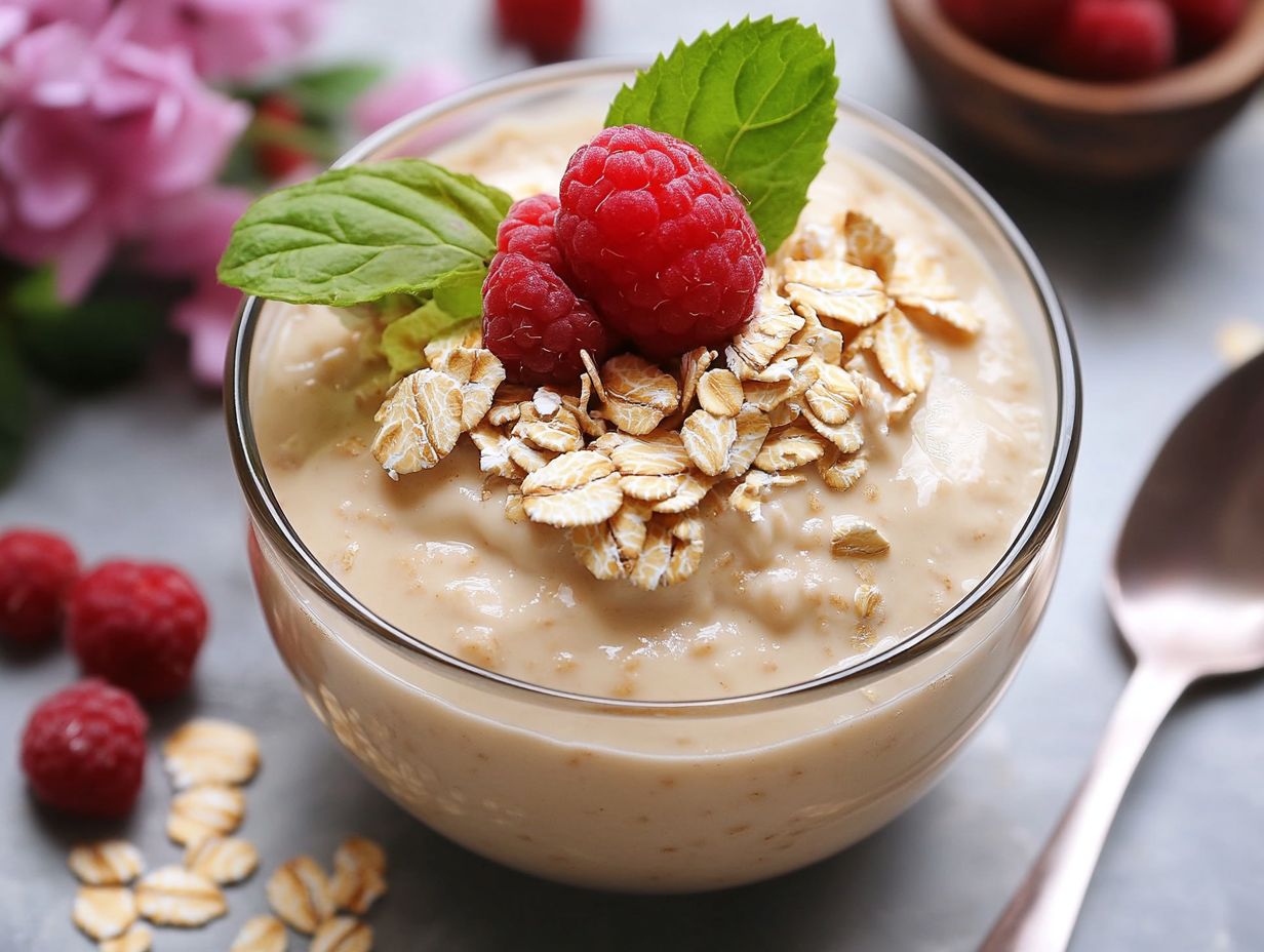 Delicious variations of oat pudding displayed in bowls.