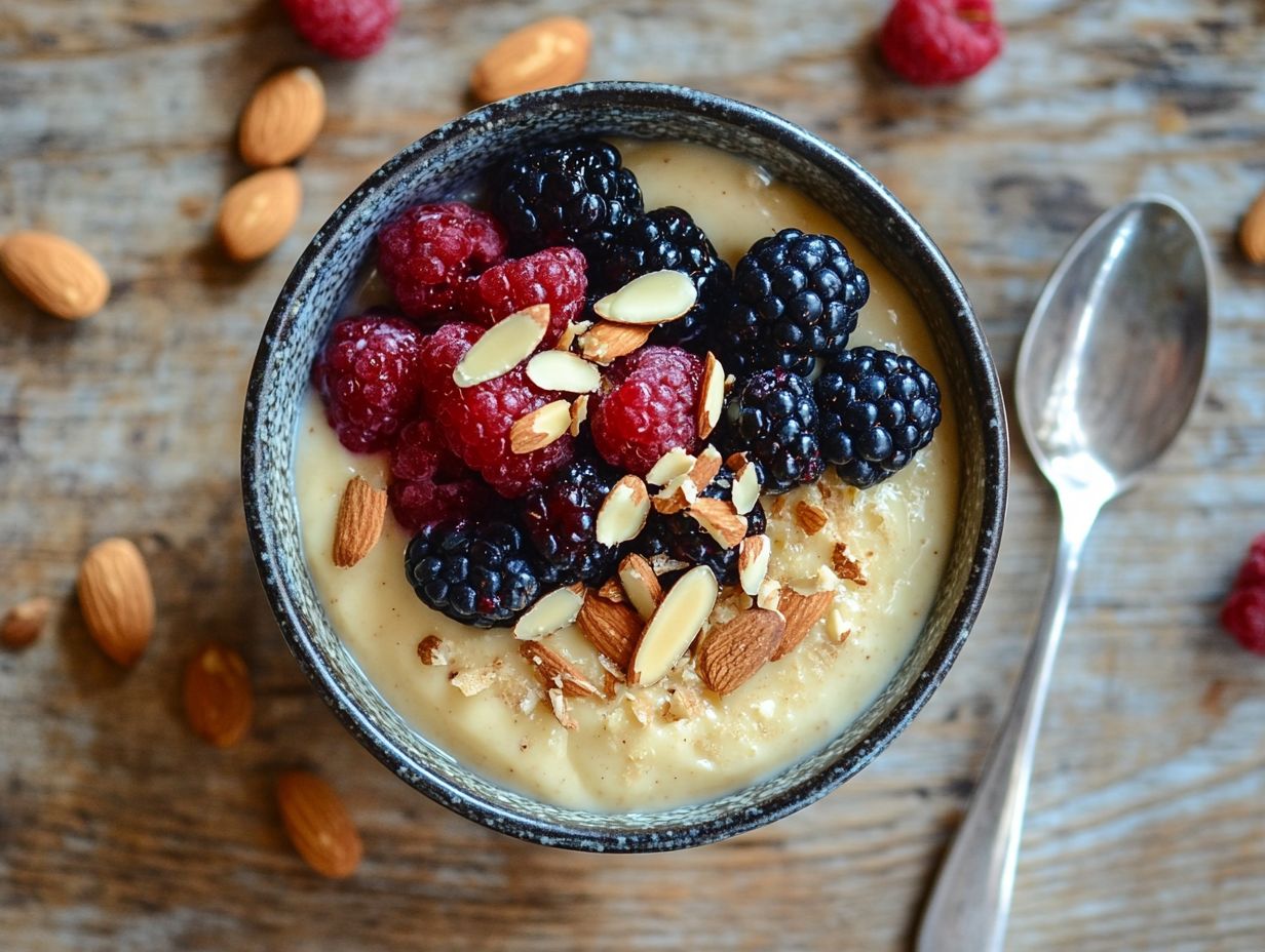 Image showing healthy almond pudding made with almonds.