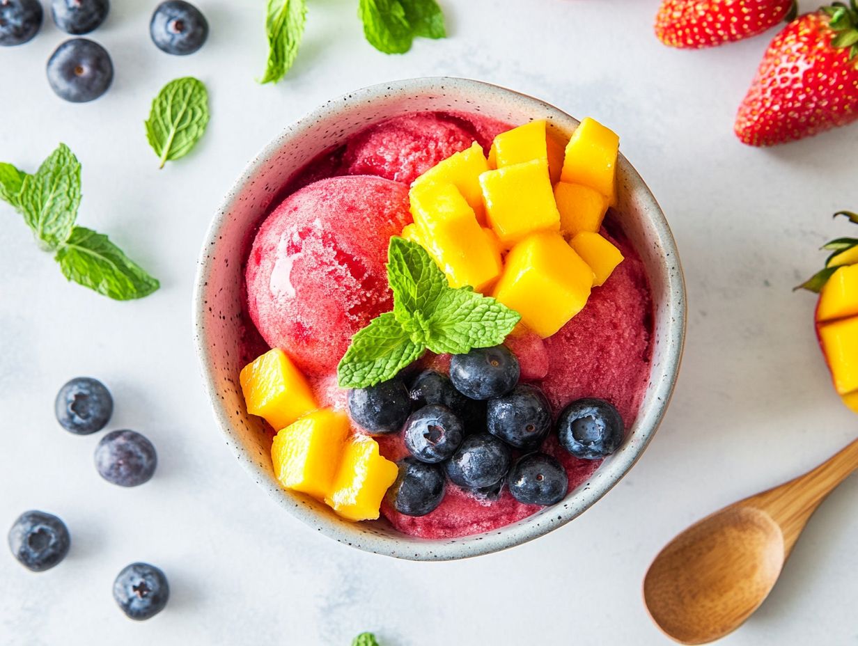 Colorful selection of fresh berries perfect for making sorbet