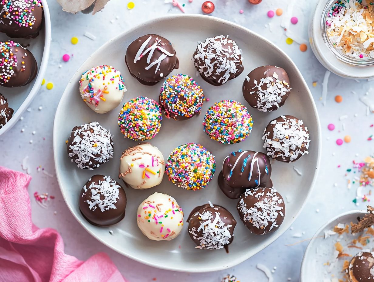 Colorful vegan cake pops