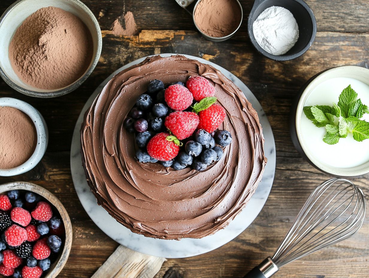 An array of common ingredients to make a vegan cake without dairy