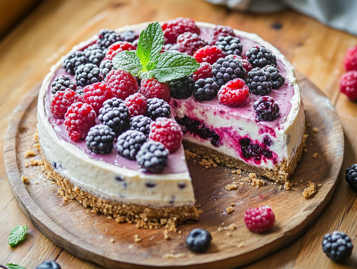 Delicious Vegan Cheesecake Cake with Fresh Fruits