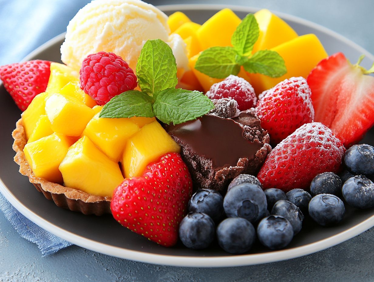 Colorful tropical fruits used in refreshing desserts.