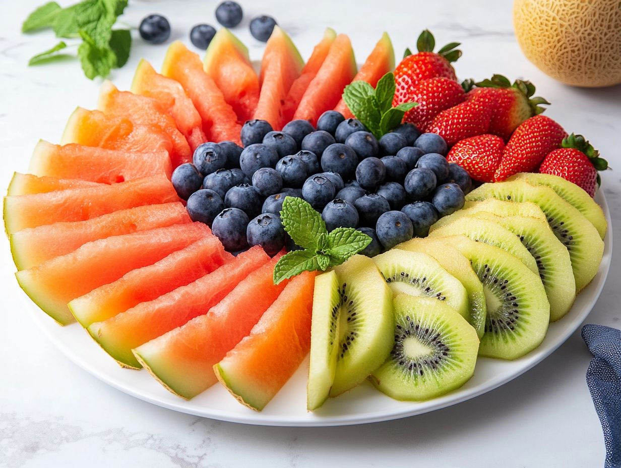 An elegant fruit platter showcasing a variety of colors and textures