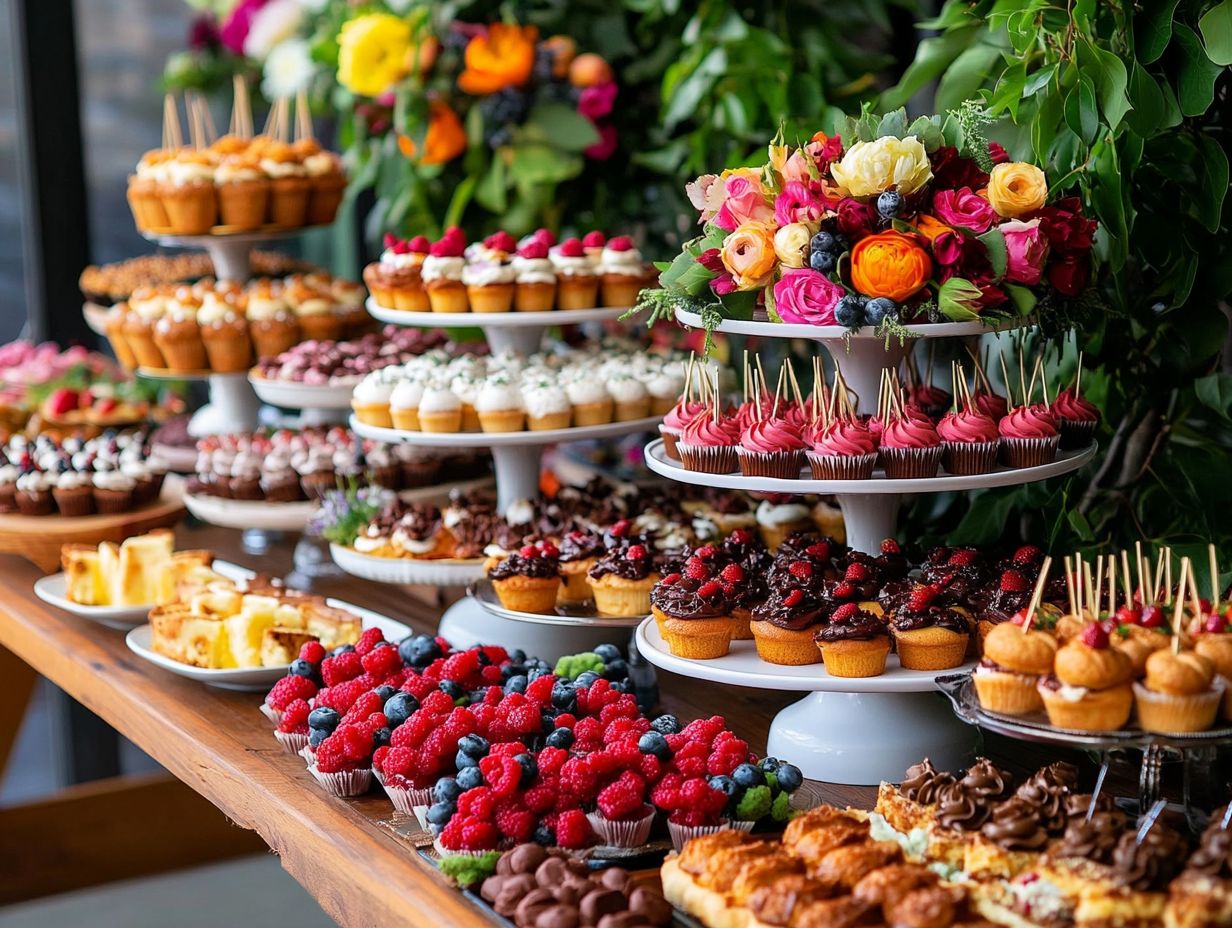 A variety of desserts prepared for a large gathering