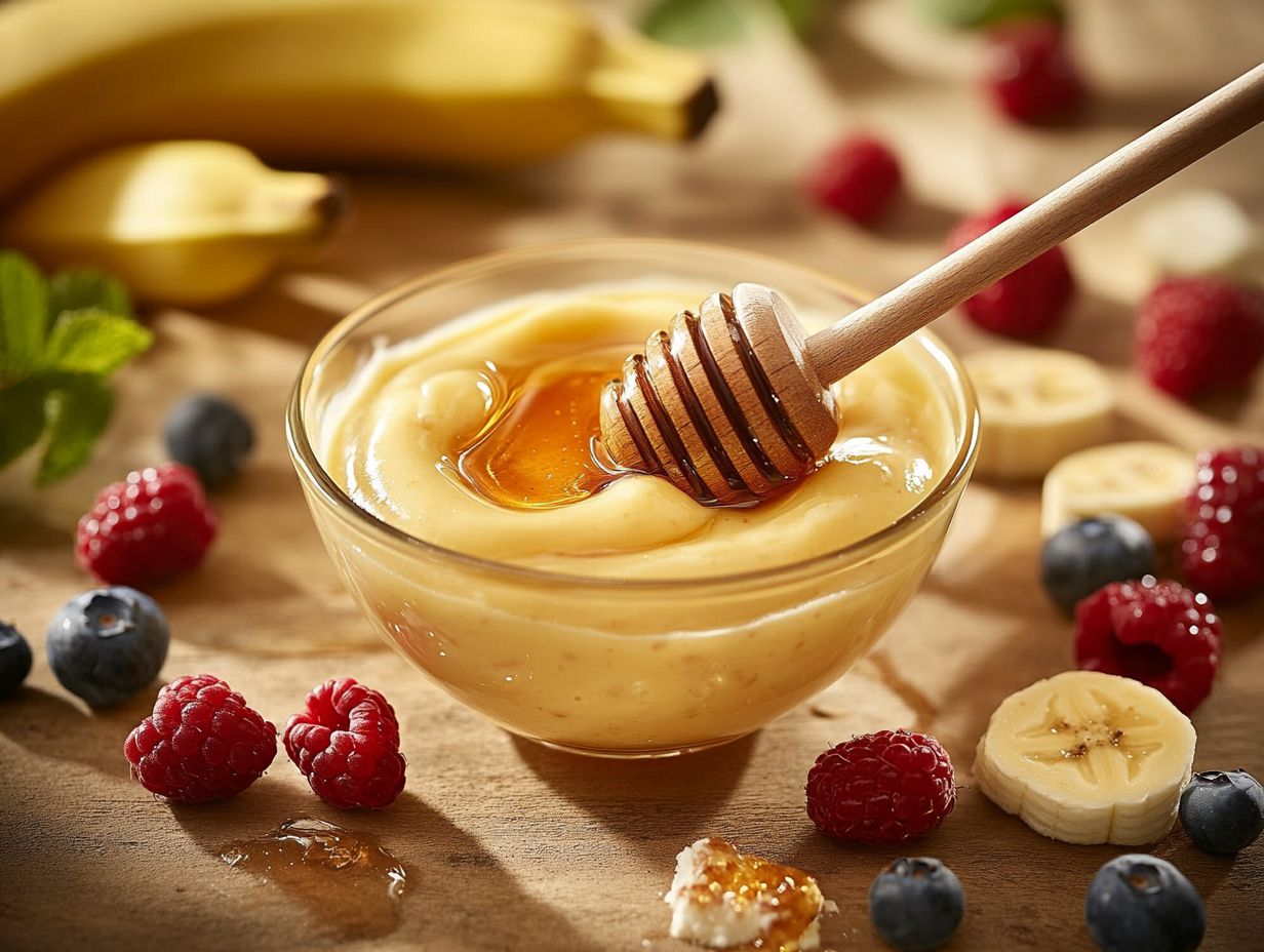 A jar of honey with a honey dipper.