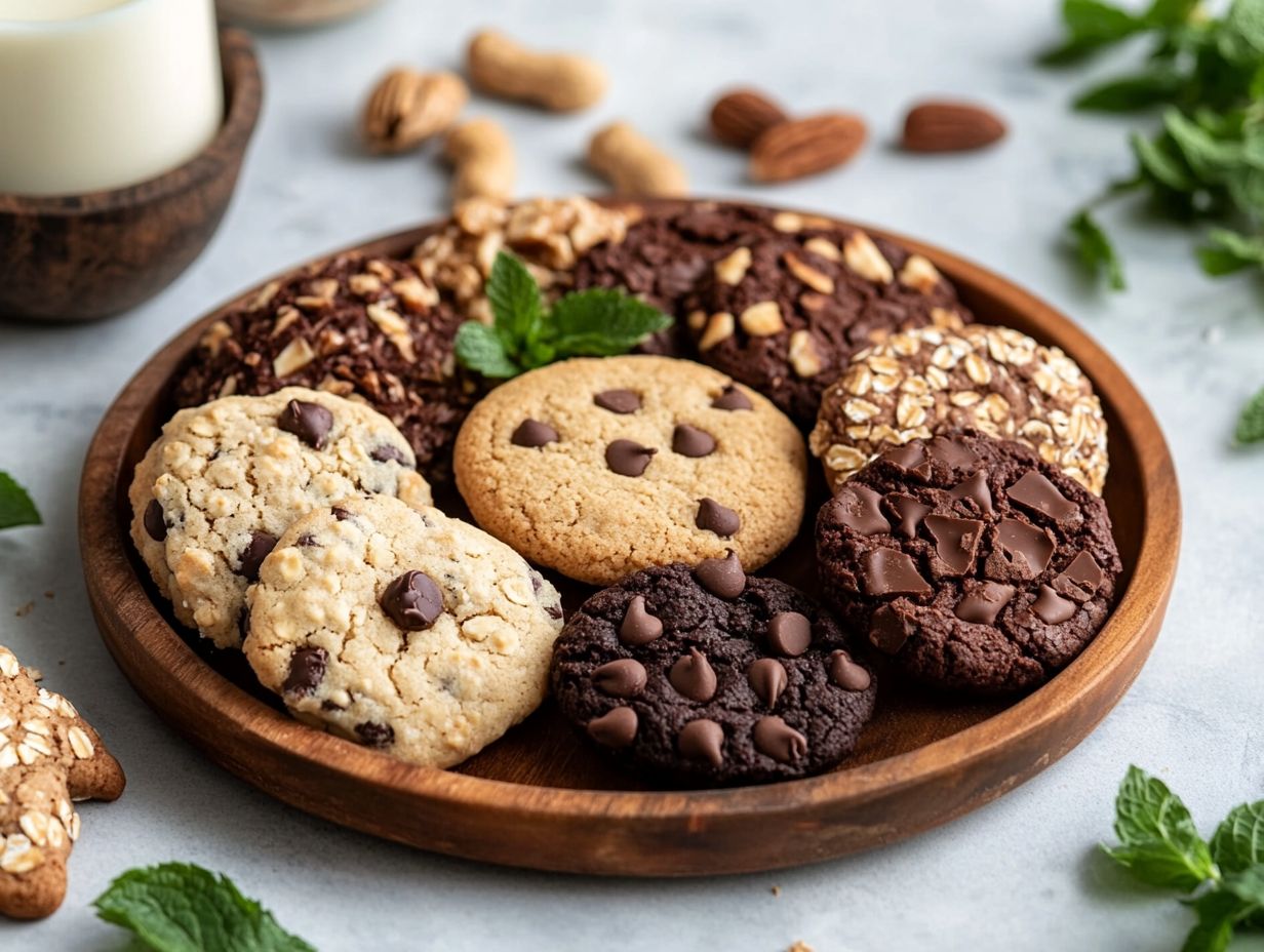 An assortment of flour alternatives for plant-based cookies