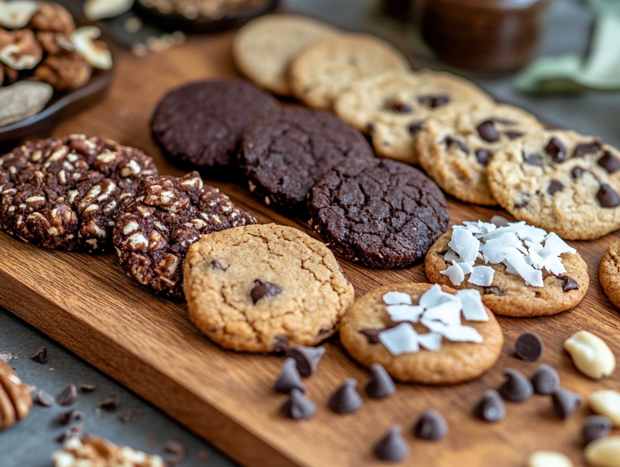 An array of cookies flavored with almond extract