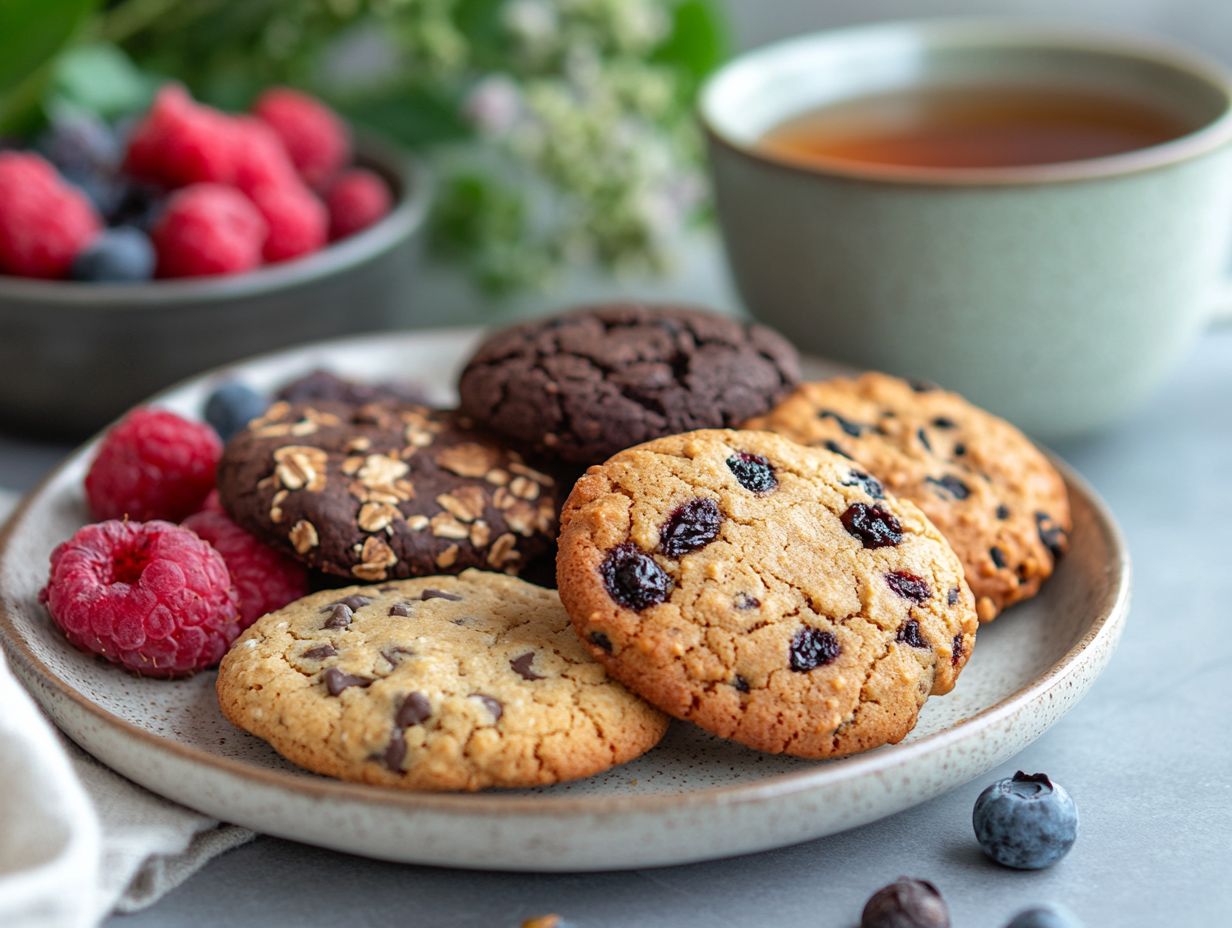 Delicious almond flour cookies arranged on a plate.