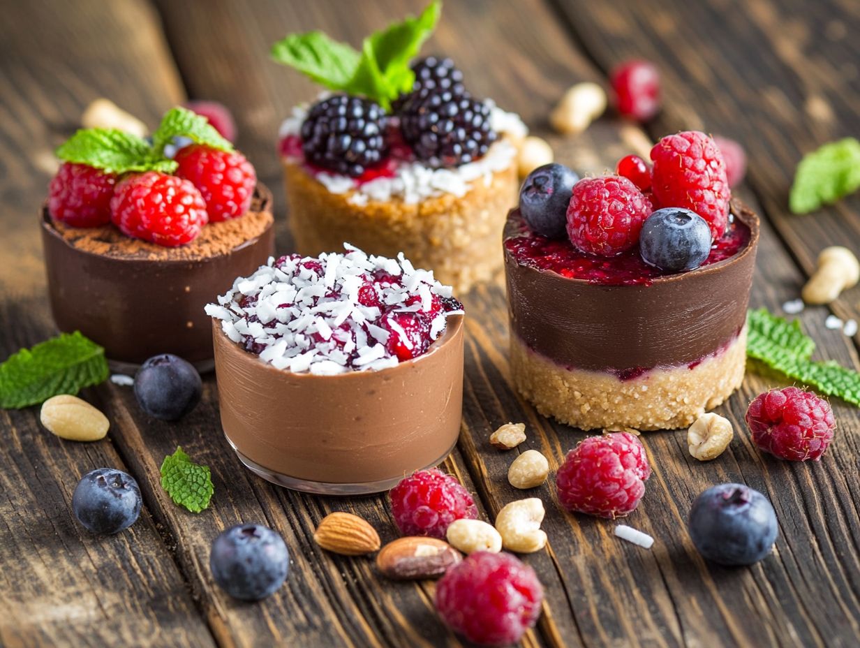 An assortment of raw desserts highlighting key takeaways.