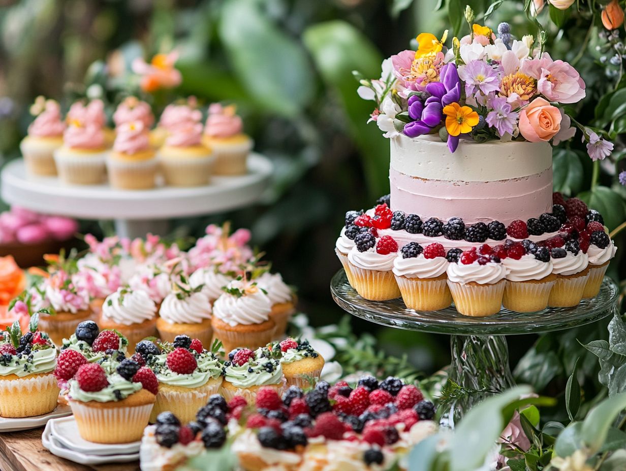 Delicious spring desserts featuring floral and herb flavors