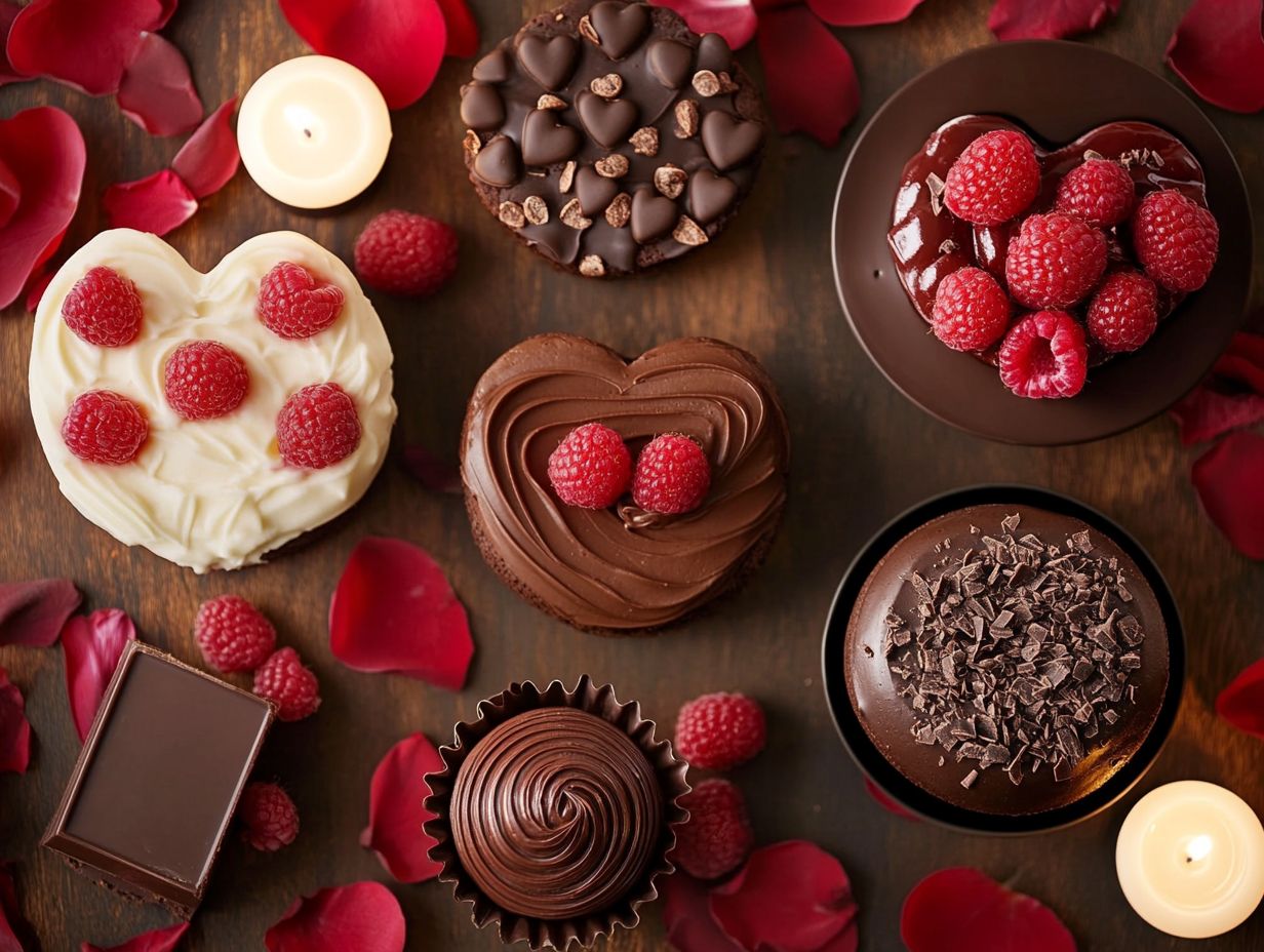 A selection of delicious chocolate desserts perfect for Valentine's Day.