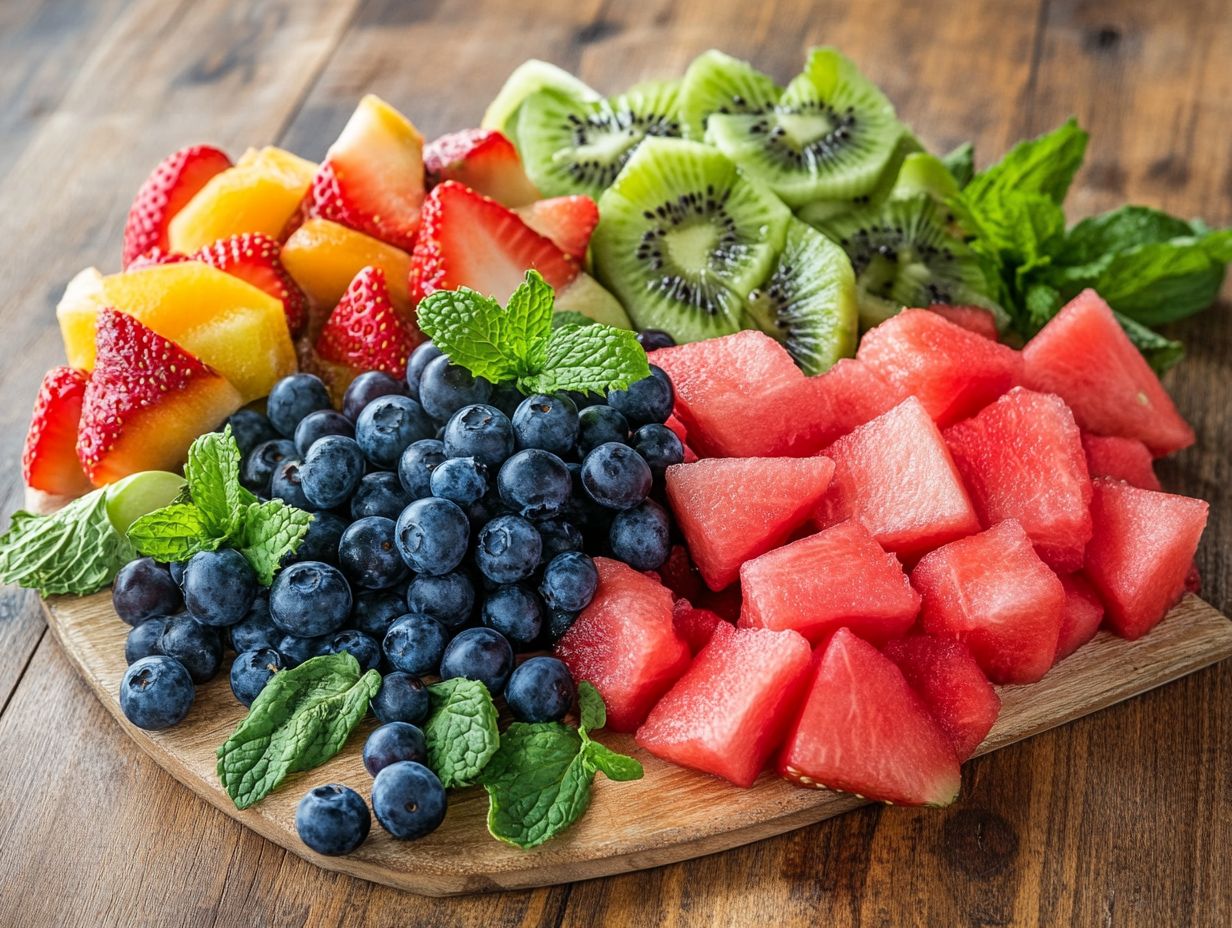 Fruit salad featuring strawberries, citrus, and mangoes for heart health