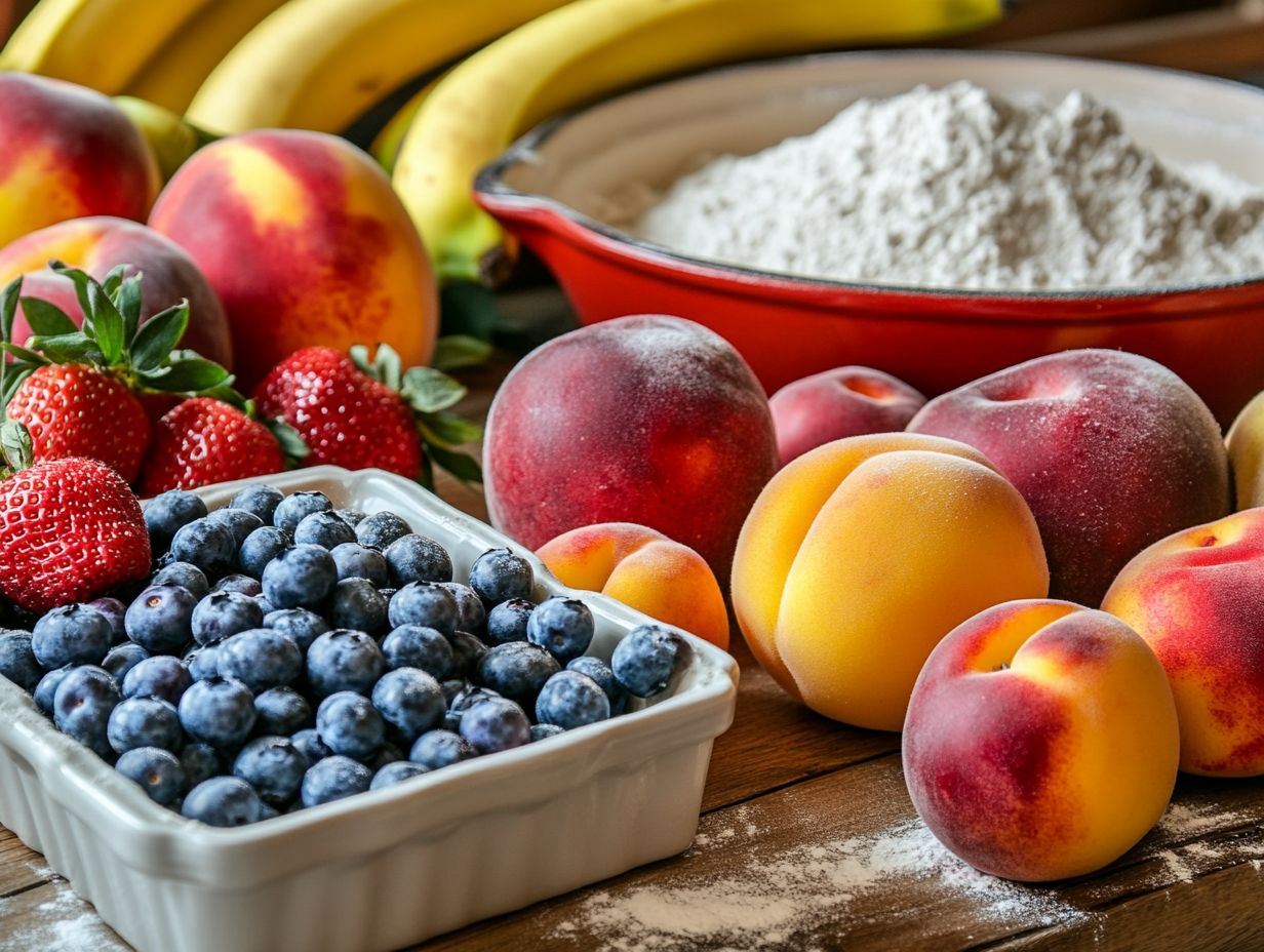 Delicious fruit-based baked goods recipes featuring summer fruits.