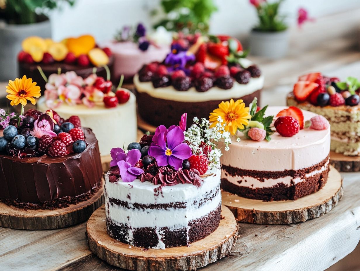 A delightful comparison of vegan cake recipes showcasing plant-based alternatives.