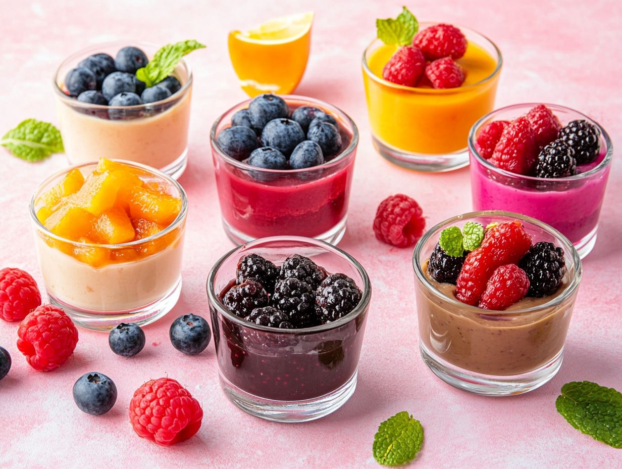 A bowl of Greek Yogurt Pudding topped with fresh berries and nuts.